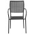 Flash Furniture CO-2-BK-GG Black Indoor/Outdoor Steel Patio Arm Chair with Square Back addl-9