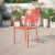 Flash Furniture CO-2-RED-GG Coral Indoor/Outdoor Steel Patio Arm Chair with Square Back addl-1
