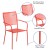 Flash Furniture CO-2-RED-GG Coral Indoor/Outdoor Steel Patio Arm Chair with Square Back addl-4