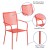 Flash Furniture CO-2-RED-GG Coral Indoor/Outdoor Steel Patio Arm Chair with Square Back addl-4