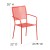 Flash Furniture CO-2-RED-GG Coral Indoor/Outdoor Steel Patio Arm Chair with Square Back addl-5