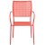 Flash Furniture CO-2-RED-GG Coral Indoor/Outdoor Steel Patio Arm Chair with Square Back addl-9