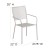 Flash Furniture CO-2-SIL-GG Light Gray Indoor/Outdoor Steel Patio Arm Chair with Square Back addl-4