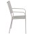 Flash Furniture CO-2-SIL-GG Light Gray Indoor/Outdoor Steel Patio Arm Chair with Square Back addl-7