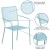 Flash Furniture CO-2-SKY-GG Sky Blue Indoor/Outdoor Steel Patio Arm Chair with Square Back addl-3