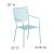 Flash Furniture CO-2-SKY-GG Sky Blue Indoor/Outdoor Steel Patio Arm Chair with Square Back addl-4