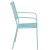 Flash Furniture CO-2-SKY-GG Sky Blue Indoor/Outdoor Steel Patio Arm Chair with Square Back addl-7