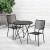 Flash Furniture CO-30RDF-02CHR2-BK-GG 30" Round Black Indoor/Outdoor Steel Folding Patio Table Set with 2 Square Back Chairs addl-1
