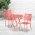 Flash Furniture CO-30RDF-02CHR2-RED-GG 30" Round Coral Indoor/Outdoor Steel Folding Patio Table Set with 2 Square Back Chairs addl-1