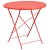 Flash Furniture CO-30RDF-02CHR2-RED-GG 30" Round Coral Indoor/Outdoor Steel Folding Patio Table Set with 2 Square Back Chairs addl-3