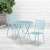 Flash Furniture CO-30RDF-02CHR2-SKY-GG 30" Round Sky Blue Indoor/Outdoor Steel Folding Patio Table Set with 2 Square Back Chairs addl-1