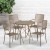 Flash Furniture CO-30RDF-02CHR4-GD-GG 30" Round Gold Indoor/Outdoor Steel Folding Patio Table Set with 4 Square Back Chairs addl-1