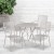 Flash Furniture CO-30RDF-02CHR4-SIL-GG 30" Round Light Gray Indoor/Outdoor Steel Folding Patio Table Set with 4 Square Back Chairs addl-1