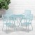 Flash Furniture CO-30RDF-02CHR4-SKY-GG 30" Round Sky Blue Indoor/Outdoor Steel Folding Patio Table Set with 4 Square Back Chairs addl-1