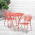 Flash Furniture CO-30RDF-03CHR2-RED-GG 30" Round Coral Indoor/Outdoor Steel Folding Patio Table Set with 2 Round Back Chairs addl-1