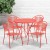 Flash Furniture CO-30RDF-03CHR4-RED-GG 30" Round Coral Indoor/Outdoor Steel Folding Patio Table Set with 4 Round Back Chairs addl-1