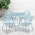 Flash Furniture CO-30RDF-03CHR4-SKY-GG 30" Round Sky Blue Indoor/Outdoor Steel Folding Patio Table Set with 4 Round Back Chairs addl-1