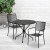 Flash Furniture CO-35RD-02CHR2-BK-GG 35.25" Round Black Indoor/Outdoor Steel Patio Table Set with 2 Square Back Chairs addl-1