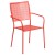Flash Furniture CO-35RD-02CHR2-RED-GG 35.25" Round Coral Indoor/Outdoor Steel Patio Table Set with 2 Square Back Chairs addl-4