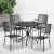 Flash Furniture CO-35RD-02CHR4-BK-GG 35.25" Round Black Indoor/Outdoor Steel Patio Table Set with 4 Square Back Chairs addl-1