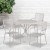 Flash Furniture CO-35RD-02CHR4-SIL-GG 35.25" Round Light Gray Indoor/Outdoor Steel Patio Table Set with 4 Square Back Chairs addl-1