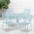 Flash Furniture CO-35RD-02CHR4-SKY-GG 35.25" Round Sky Blue Indoor/Outdoor Steel Patio Table Set with 4 Square Back Chairs addl-1