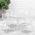 Flash Furniture CO-35RD-02CHR4-WH-GG 35.25" Round White Indoor/Outdoor Steel Patio Table Set with 4 Square Back Chairs addl-1
