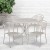 Flash Furniture CO-35RD-03CHR4-SIL-GG 35.25" Round Light Gray Indoor/Outdoor Steel Patio Table Set with 4 Round Back Chairs addl-1