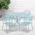Flash Furniture CO-35RD-03CHR4-SKY-GG 35.25" Round Sky Blue Indoor/Outdoor Steel Patio Table Set with 4 Round Back Chairs addl-1