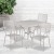Flash Furniture CO-35SQ-02CHR4-SIL-GG 35.5" Square Light Gray Indoor/Outdoor Steel Patio Table Set with 4 Square Back Chairs addl-1