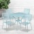 Flash Furniture CO-35SQ-02CHR4-SKY-GG 35.5" Square Sky Blue Indoor/Outdoor Steel Patio Table Set with 4 Square Back Chairs addl-1