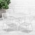Flash Furniture CO-35SQ-02CHR4-WH-GG 35.5" Square White Indoor/Outdoor Steel Patio Table Set with 4 Square Back Chairs addl-1