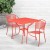 Flash Furniture CO-35SQ-03CHR2-RED-GG 35.5" Square Coral Indoor/Outdoor Steel Patio Table Set with 2 Round Back Chairs addl-1