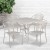 Flash Furniture CO-35SQ-03CHR4-SIL-GG 35.5" Square Light Gray Indoor/Outdoor Steel Patio Table Set with 4 Round Back Chairs addl-1