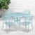 Flash Furniture CO-35SQ-03CHR4-SKY-GG 35.5" Square Sky Blue Indoor/Outdoor Steel Patio Table Set with 4 Round Back Chairs addl-1