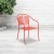 Flash Furniture CO-3-RED-GG Coral Indoor/Outdoor Steel Patio Arm Chair with Round Back addl-1