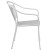 Flash Furniture CO-3-WH-GG White Indoor/Outdoor Steel Patio Arm Chair with Round Back addl-8