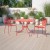Flash Furniture CO-6-RED-GG 35.5" Square Coral Indoor/Outdoor Steel Patio Table with Umbrella Hole addl-1