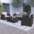Flash Furniture DAD-SF-112T-CBN-GG 4 Piece Outdoor Seneca Chocolate Brown Faux Rattan Chair, Loveseat and Table Set  addl-1