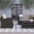 Flash Furniture DAD-SF-112T-CBN-GG 4 Piece Outdoor Seneca Chocolate Brown Faux Rattan Chair, Loveseat and Table Set  addl-3