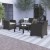 Flash Furniture DAD-SF-112T-DKGY-GG 4 Piece Outdoor Seneca Dark Gray Faux Rattan Chair, Loveseat and Table Set  addl-1