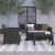 Flash Furniture DAD-SF-112T-DKGY-GG 4 Piece Outdoor Seneca Dark Gray Faux Rattan Chair, Loveseat and Table Set  addl-3