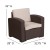 Flash Furniture DAD-SF-113R-CBN-GG 4 Piece Outdoor Seneca Chocolate Brown Faux Rattan Chair, Sofa and Table Set  addl-4