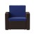 Flash Furniture DAD-SF1-1-BNNV-GG Seneca Brown Faux Rattan Chair with All-Weather Navy Cushion addl-9
