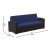 Flash Furniture DAD-SF1-3-BNNV-GG Seneca Brown Faux Rattan Sofa with All-Weather Navy Cushions addl-4