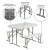 Flash Furniture DAD-YCZ-103-GG 3 Piece Portable Plastic Folding Bench and Table Set addl-3