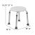 Flash Furniture DC-HY3400L-WH-GG Hercules 300 Lb. Capacity White Bath & Shower Stool addl-6