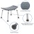 Flash Furniture DC-HY3410L-GRY-GG Hercules 300 Lb. Capacity Gray Bath & Shower Chair with Non-Slip Feet addl-5