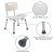 Flash Furniture DC-HY3500L-WH-GG Hercules 300 Lb. Capacity White Bath & Shower Chair with Back addl-5