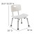 Flash Furniture DC-HY3500L-WH-GG Hercules 300 Lb. Capacity White Bath & Shower Chair with Back addl-6